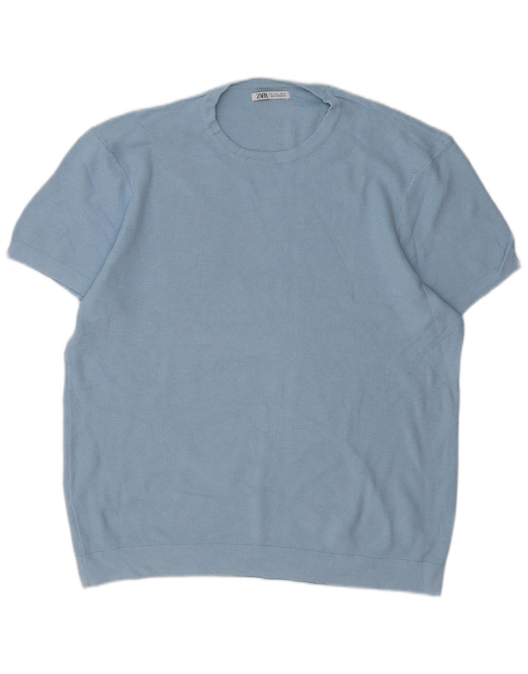 ZARA Hombre Camiseta Top Grande Azul