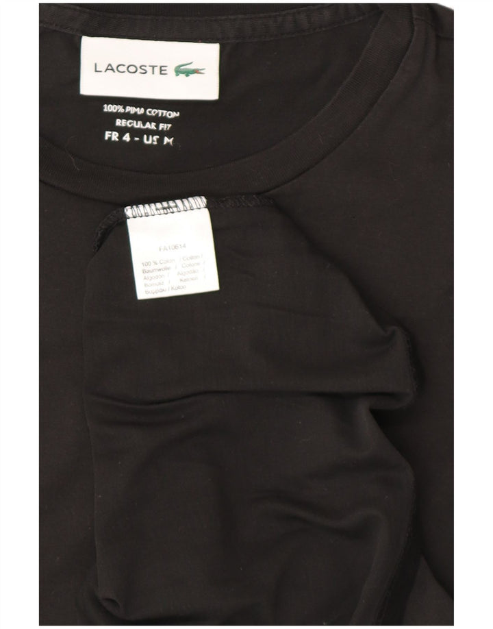 Lacoste Camiseta de corte regular para hombre talla 4 mediana algodón negro