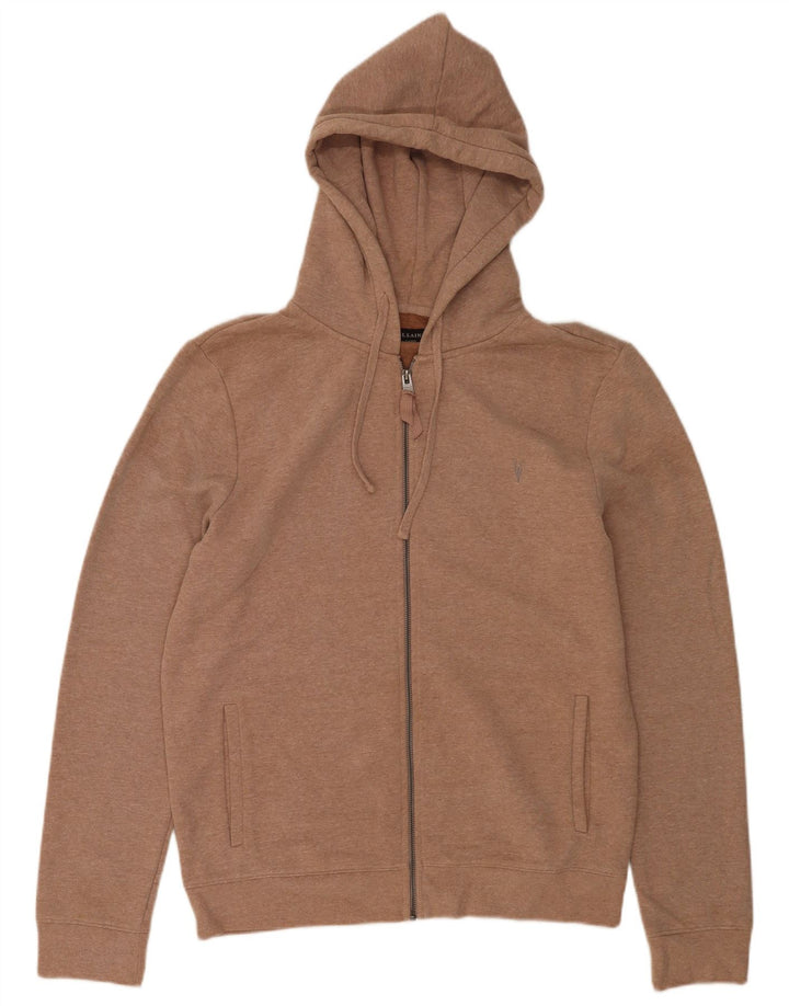 All Saints - Sudadera con capucha y cremallera para hombre, tamaño grande, algodón marrón