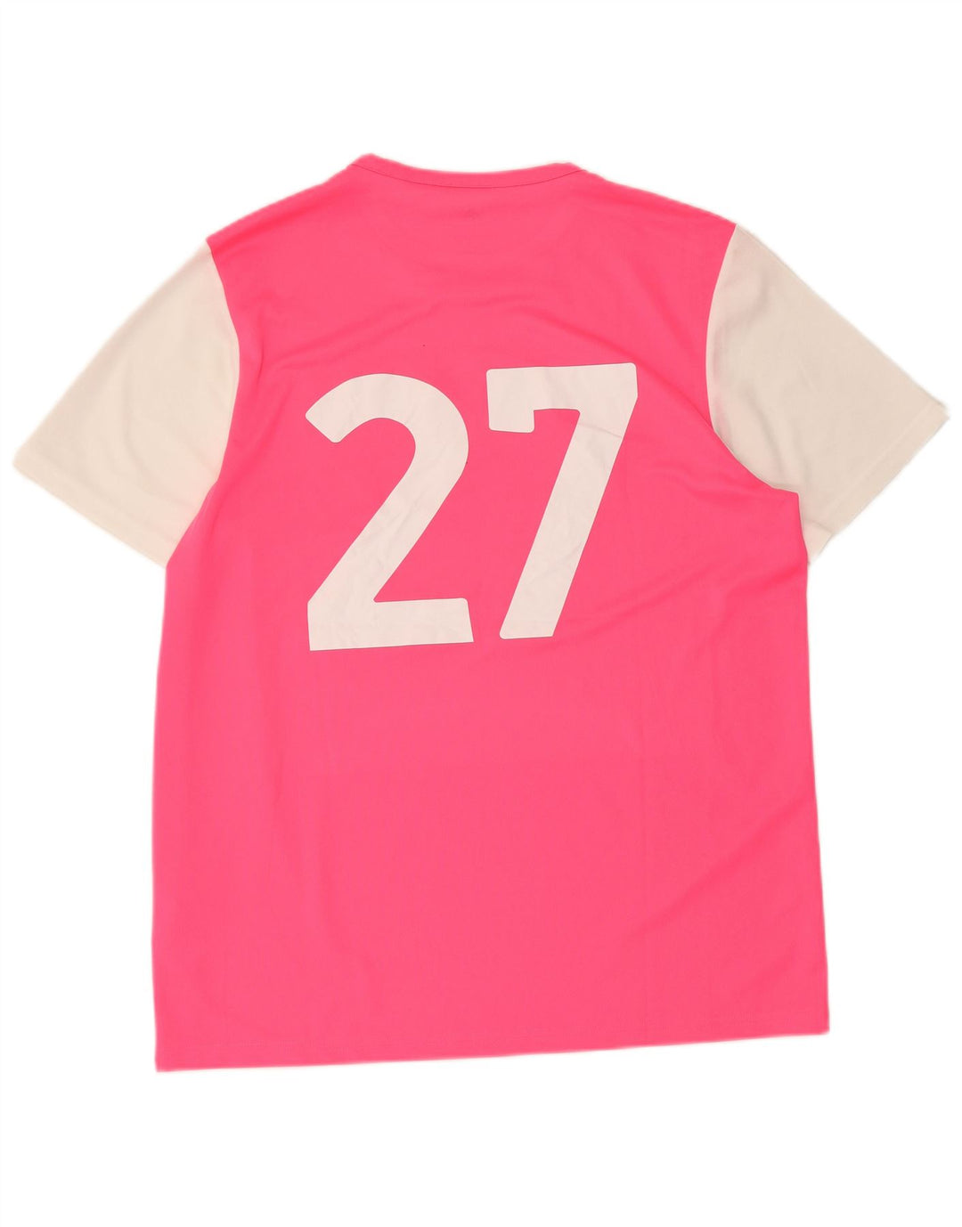 ADIDAS Camiseta gráfica Climalite para hombre Top grande rosa color block poliéster