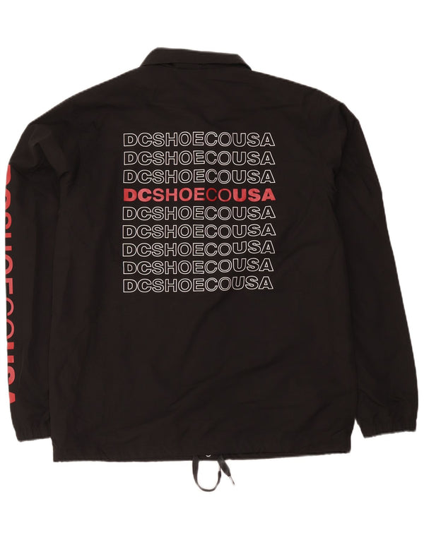 DC - Chaqueta impermeable gráfica para hombre, talla 38, poliéster negro mediano