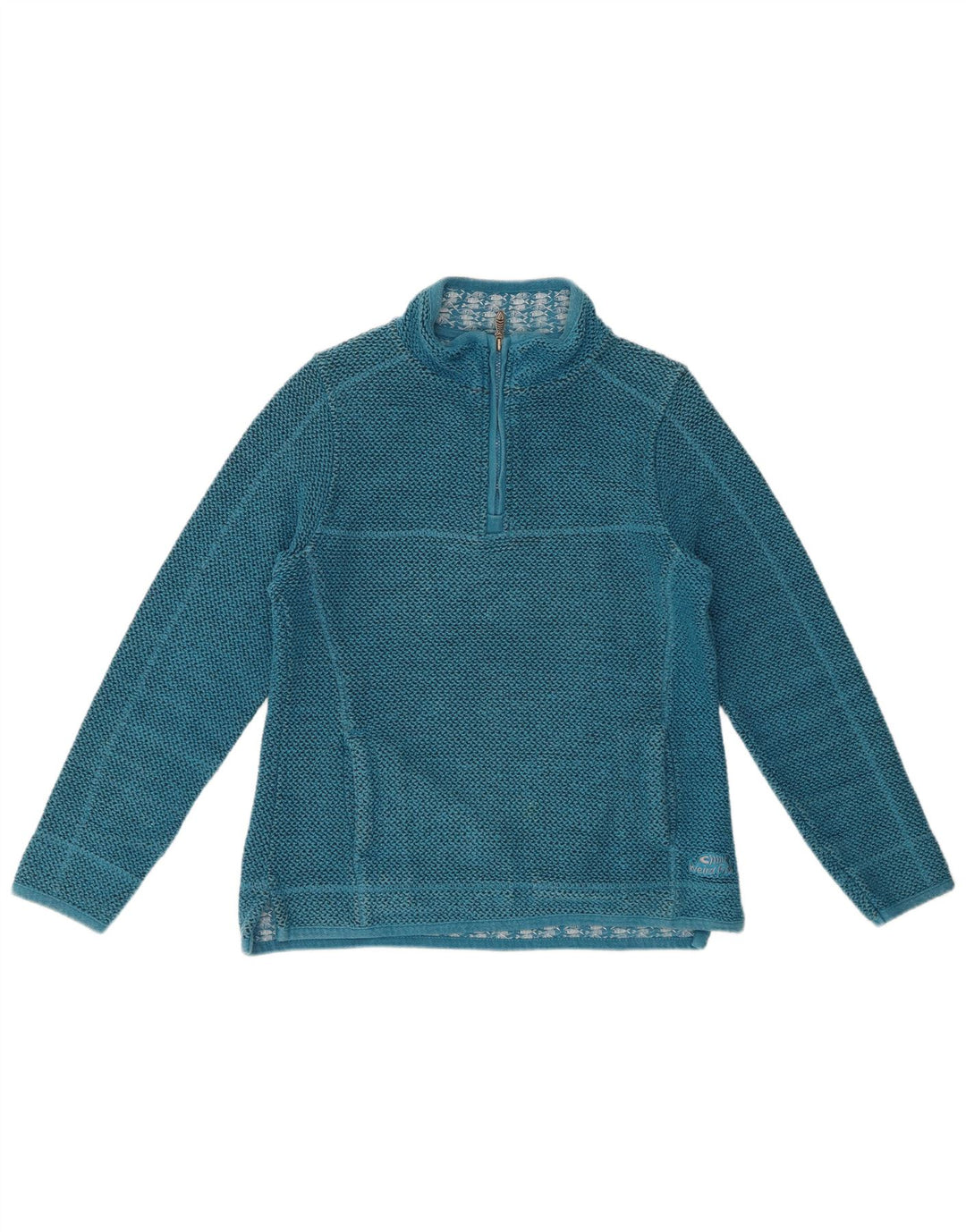 WEIRD FISH Sudadera con cuello y cremallera para mujer UK 40 Algodón azul medio