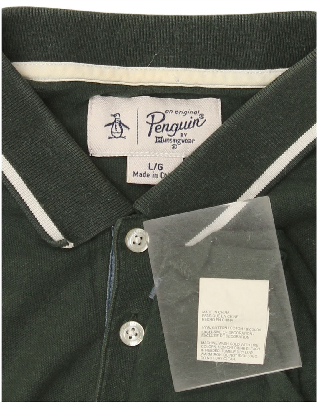 PENGUIN Polo Hombre Algodón Verde Grande