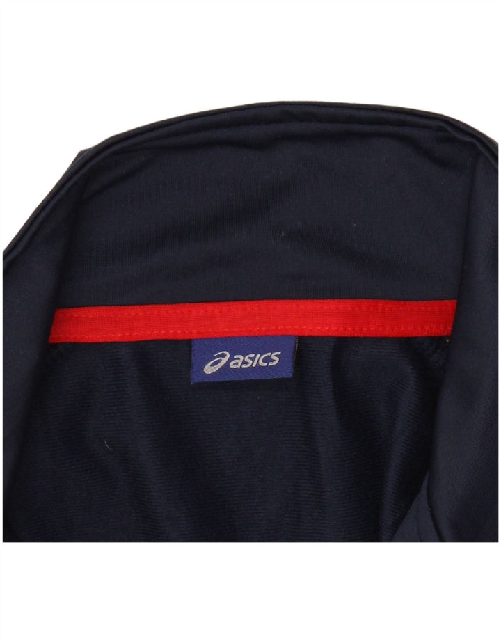 ASICS Hombre Chándal Top Chaqueta Pequeña Azul Marino Colorblock Poliéster