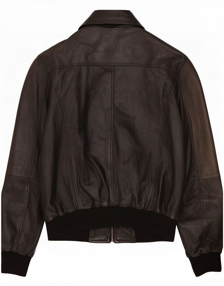 Chaqueta de cuero vintage para hombre UK 40 Large Black