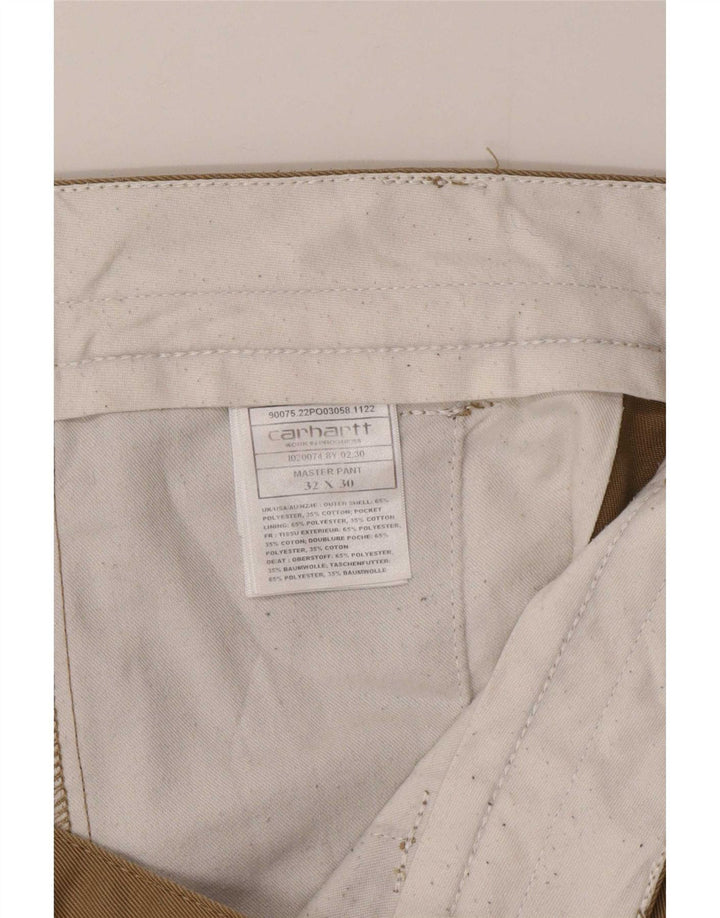 Carhartt Mens Slim Chino Pantalones W32 L30 Poliéster Beige