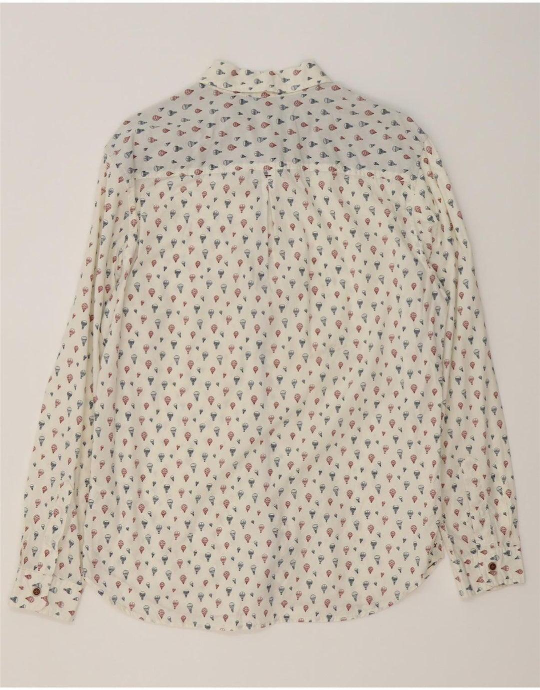 WHITE STUFF Camisa de corte clásico para hombre de algodón con lunares blancos medianos