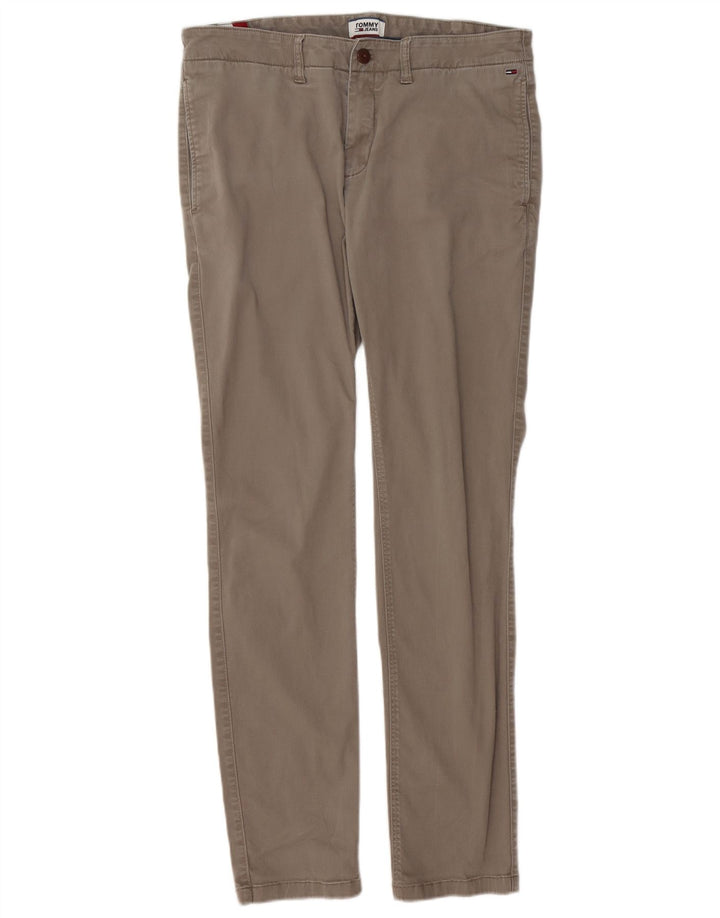 TOMMY HILFIGER Pantalón chino ajustado para hombre W34 L34 Algodón gris
