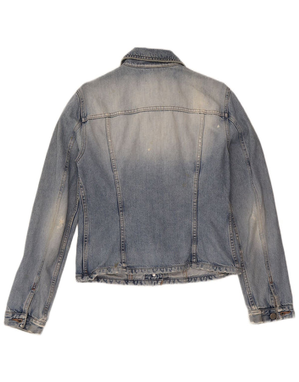 Benetton Chaqueta Vaquera Mujer UK 42 Algodón Azul Medio