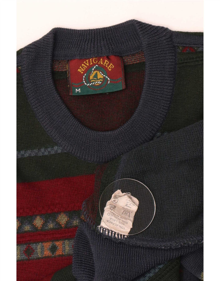 Navigare Jersey De Cuello Redondo para Hombre Jersey De Acrílico A Rayas Multicolor Mediano