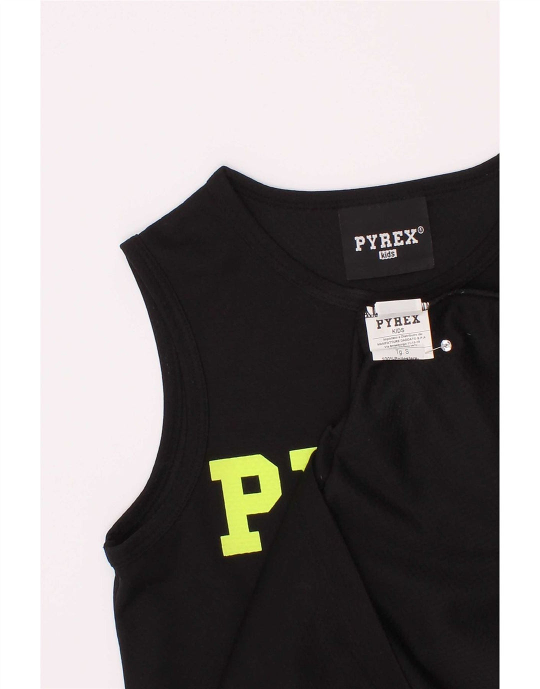 Pyrex Camiseta sin mangas estampada para niños 10-11 años Pequeña Poliéster negro