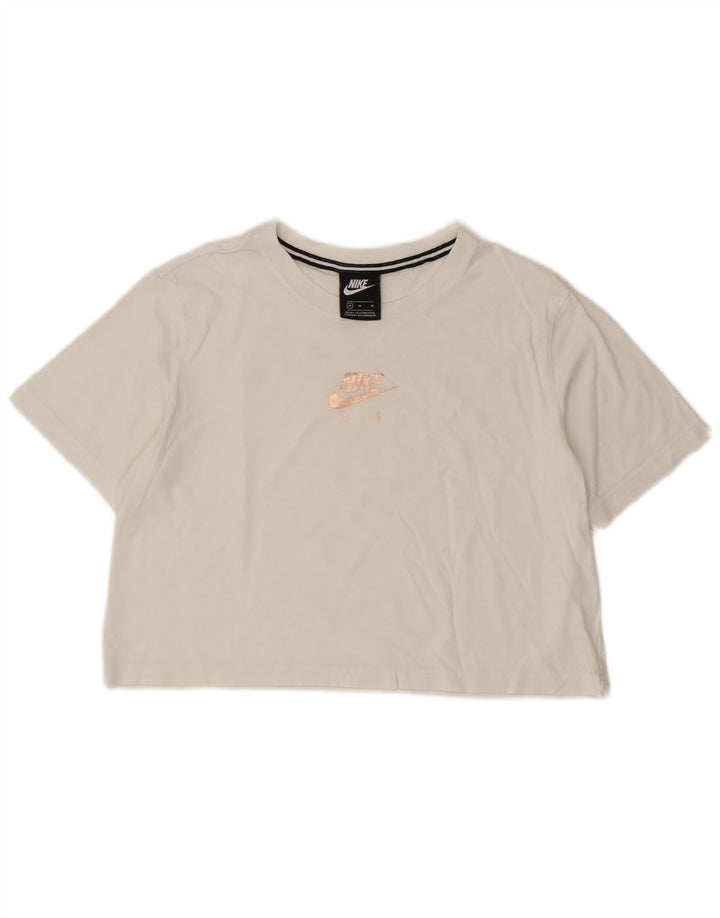 Nike - Camiseta corta con gráfico para mujer, talla 40, talla M, color blanco