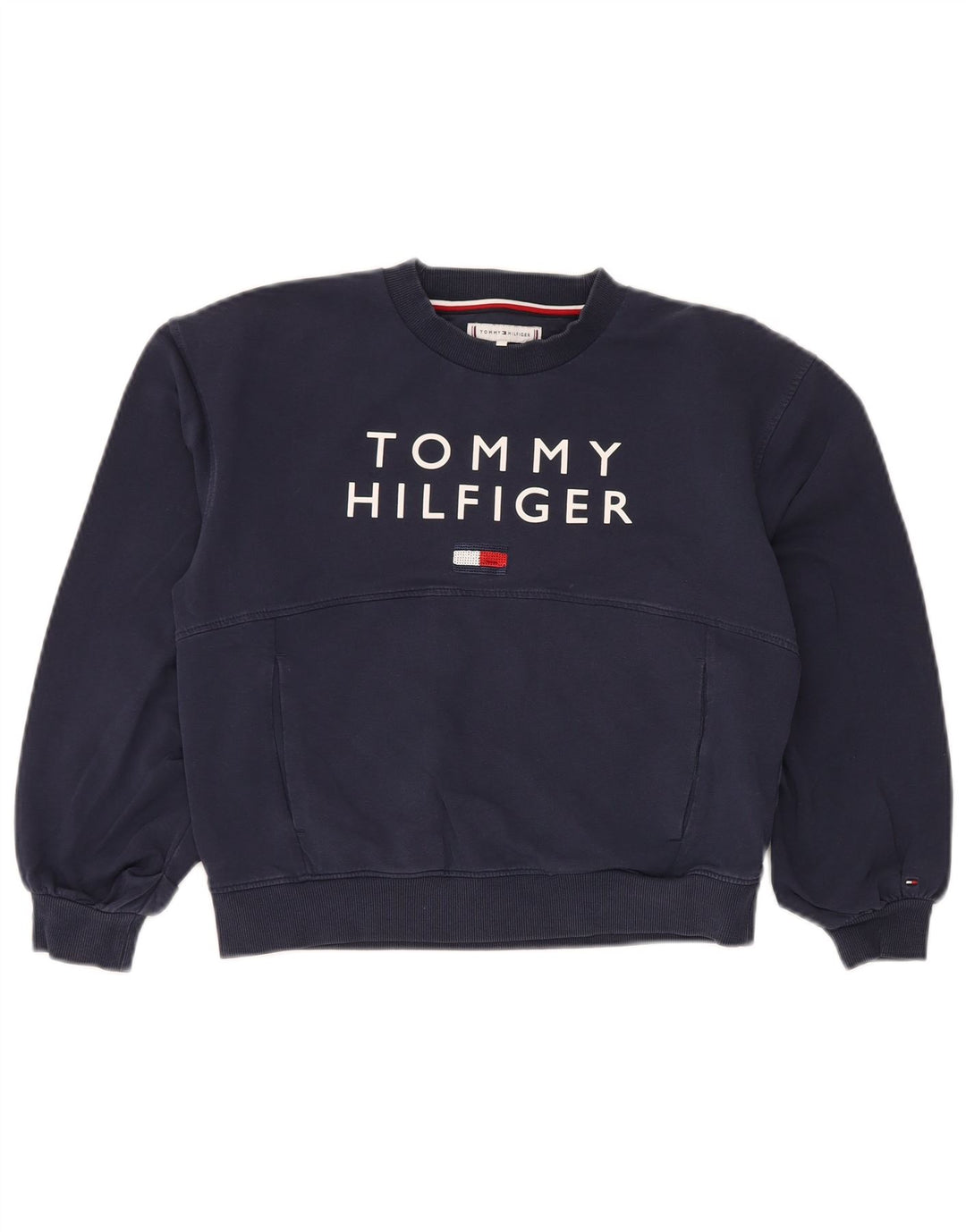 TOMMY HILFIGER Jersey corto con estampado gráfico para niña 11-12 años Azul marino