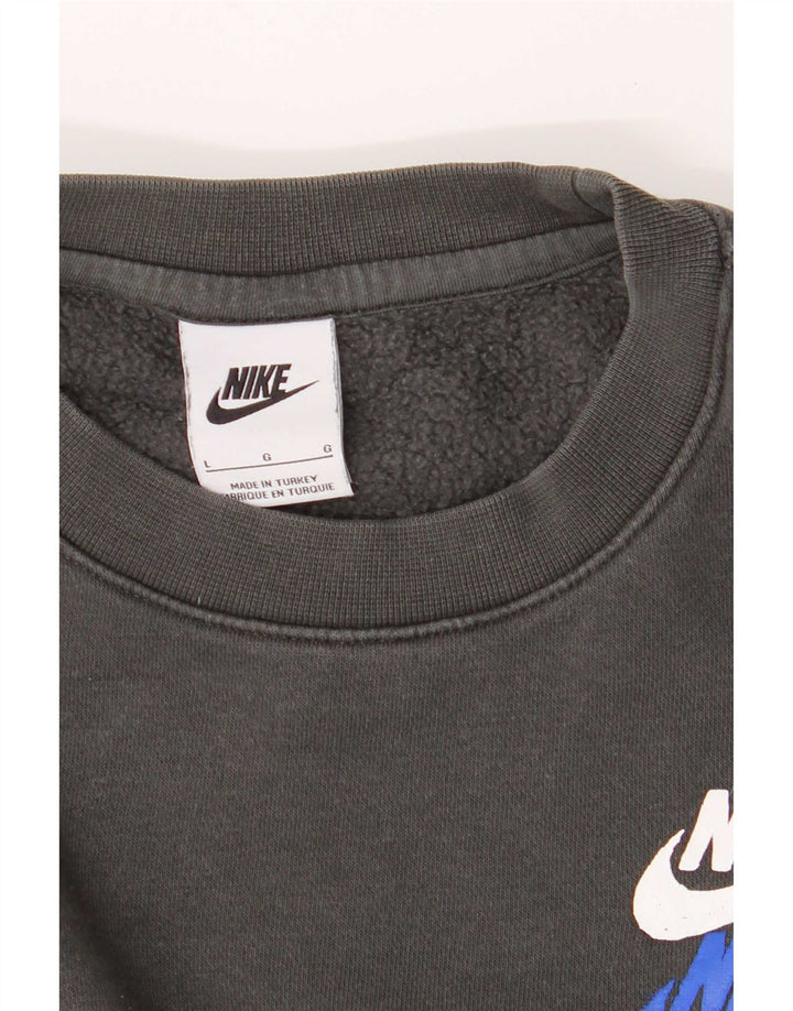 Nike - Sudadera con gráfico para hombre, talla grande, algodón gris