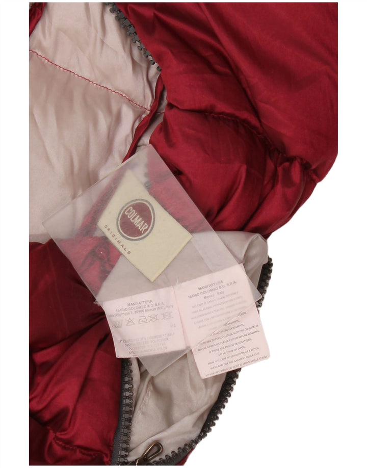 Colmar Mujer Chaqueta Acolchada Con Capucha IT 46 Grande Poliéster Rojo