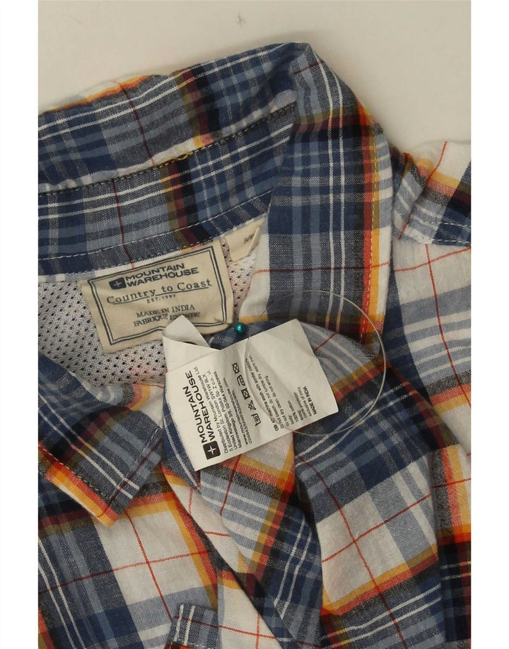 Camisa de manga corta para hombre Mountain Warehouse Poliéster a cuadros azules pequeños