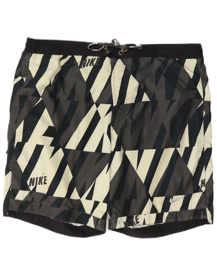 Nike Bañador con gráfico para hombre, talla grande, poliéster negro