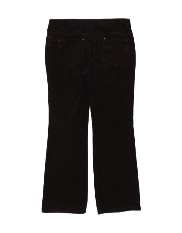 Marks & Spencer Pantalones de pana de cintura alta para mujer UK 40 Large W32 L29 Bla
