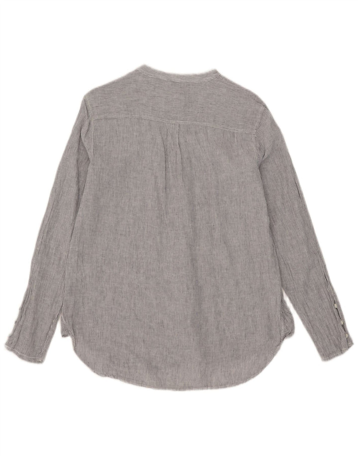 Dack's Camisa para mujer Reino Unido 42 Lino a rayas azul medio