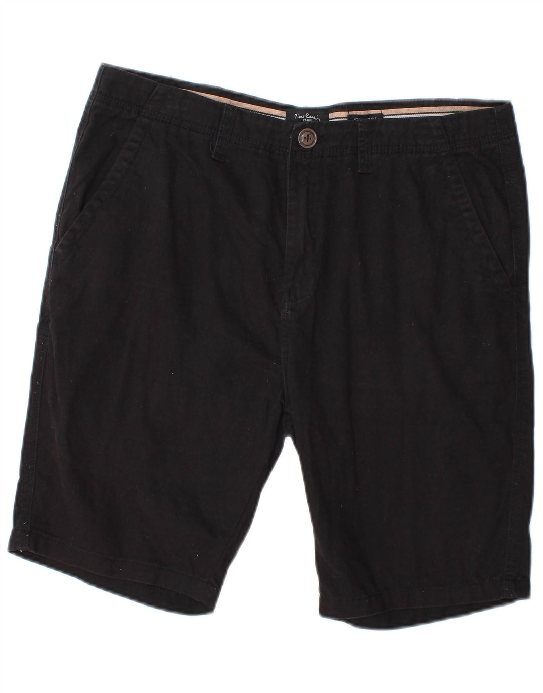 Pierre Cardin Pantalones cortos chinos de corte regular para hombre Mediano W32 Algodón negro