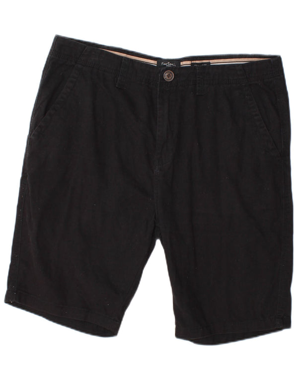Pierre Cardin Pantalones cortos chinos de corte regular para hombre Mediano W32 Algodón negro