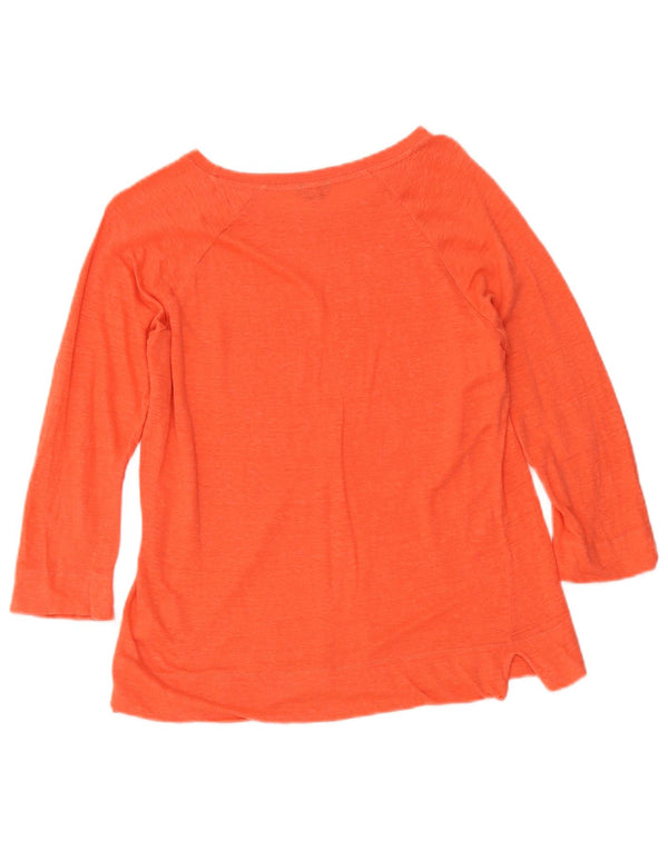 Jigsaw Mujer Top Manga 3/4 UK 40 Mediano Naranja Lino