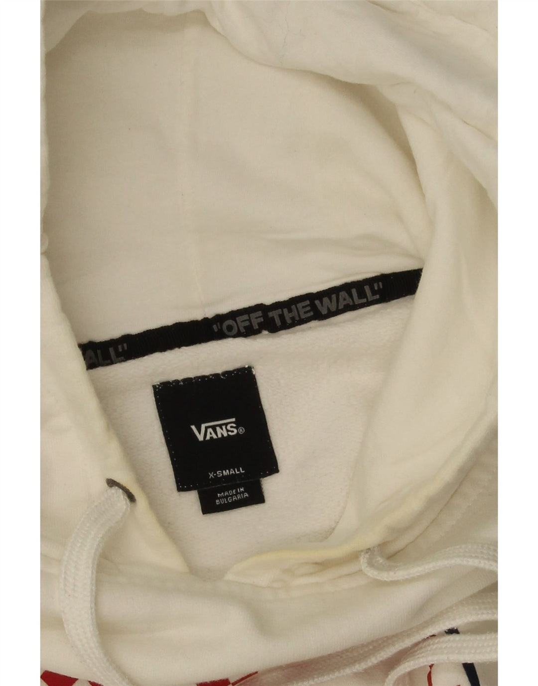VANS Mens Graphic Hoodie Jumper XS White