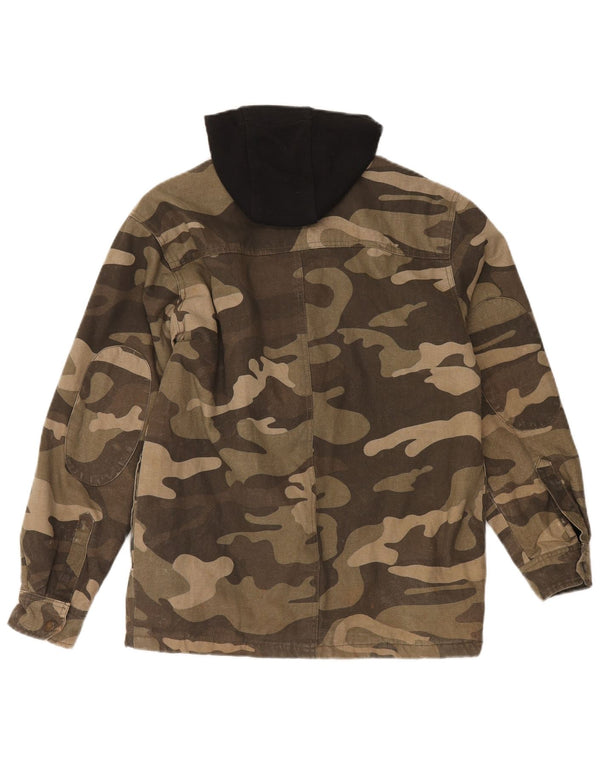 Dickies Camisa de leñador con capucha para hombre UK 34/36 Small Khaki Camuflaje Algodón