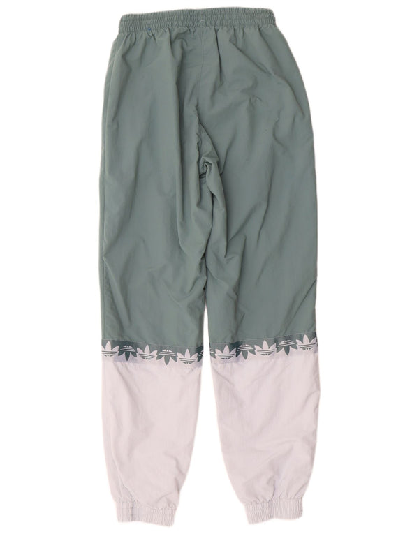 Adidas Hombre Pantalones De Chándal Gráfico Joggers Small Verde Colorblock