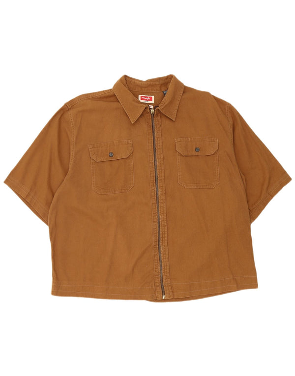 Wrangler Camisa Manga Corta Hombre XL Marrón Algodón