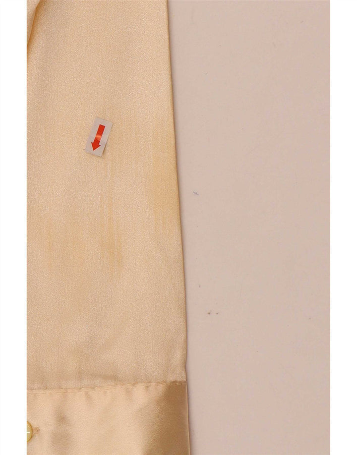 Vintage mujer camisa blusa Reino Unido 14 Medio Beige