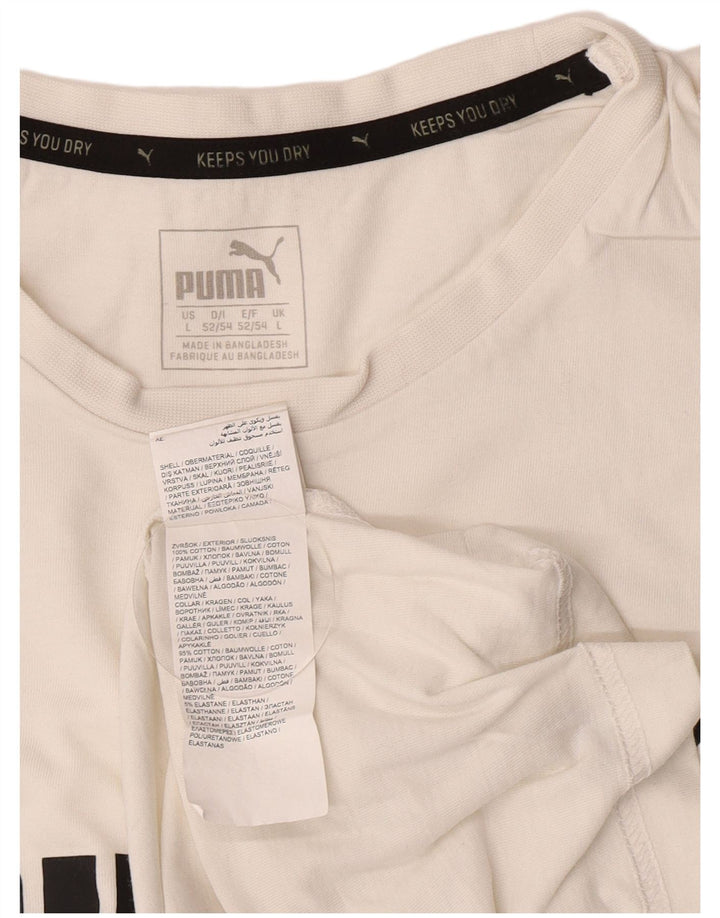 Puma Hombre Gráfico Chaleco Top Grande Algodón Blanco