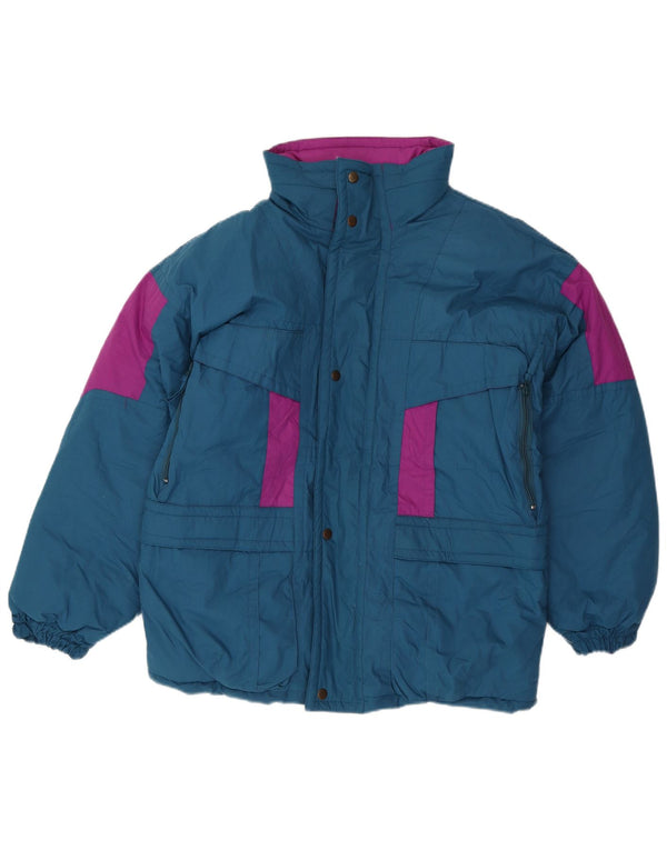 BRUGI Chaqueta acolchada holgada para hombre UK 36 Small Azul Colorblock