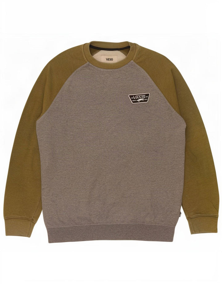 Vans Hombre Sudadera Jumper Large Gris Colorblock