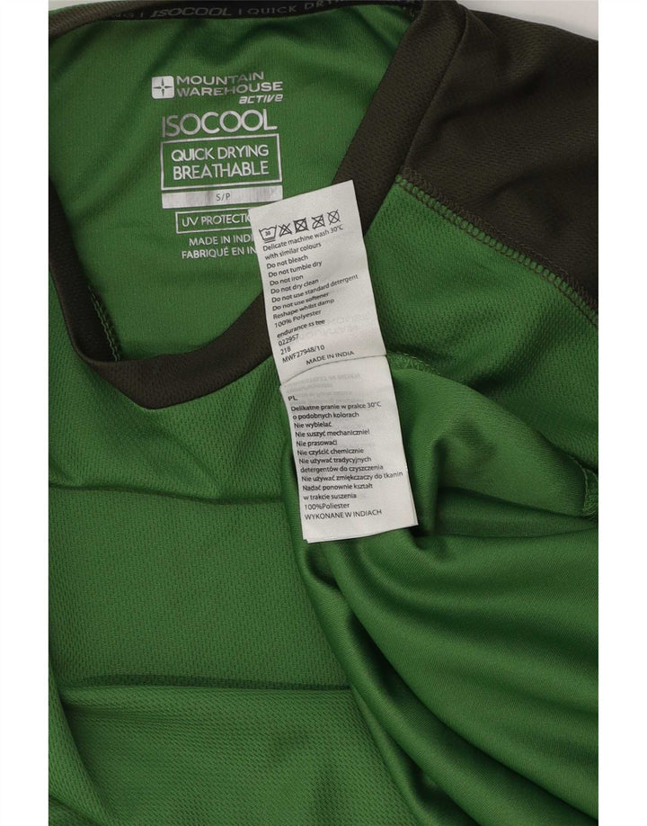 Camiseta IsoCool para hombre de Mountain Warehouse Camiseta pequeña con bloques de color verde