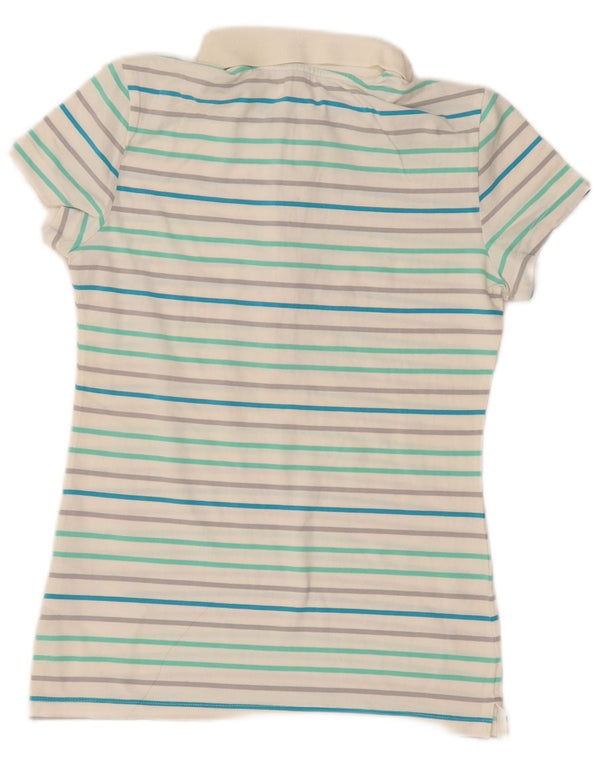 Nike Polo para mujer UK 8/10 Small Off White Rayas Algodón