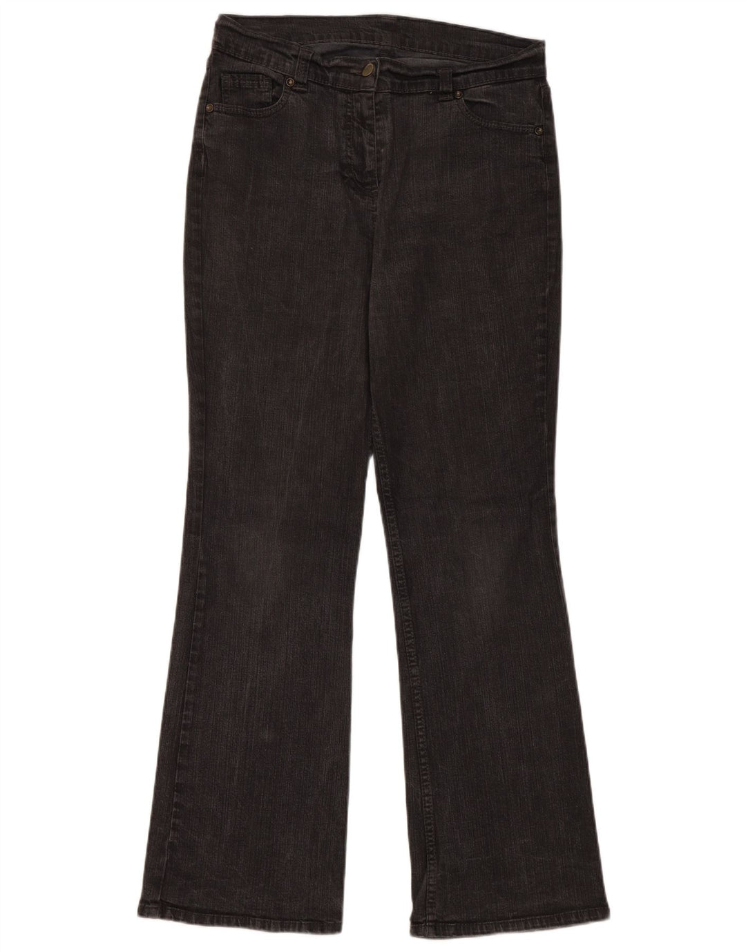 Marks & Spencer Vaqueros Bootcut para Mujer UK 12 Medium W30 L29 Algodón Negro
