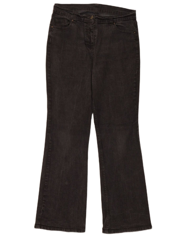 Marks & Spencer Vaqueros Bootcut para Mujer UK 12 Medium W30 L29 Algodón Negro