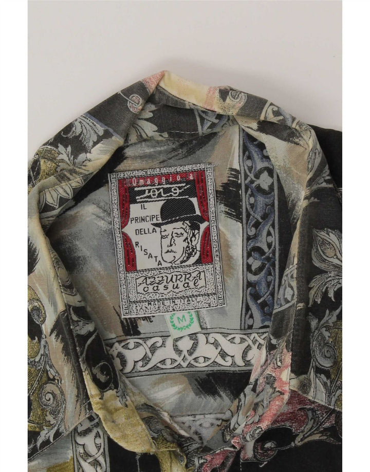 Camisa vintage para hombre Patchwork multicolor medio