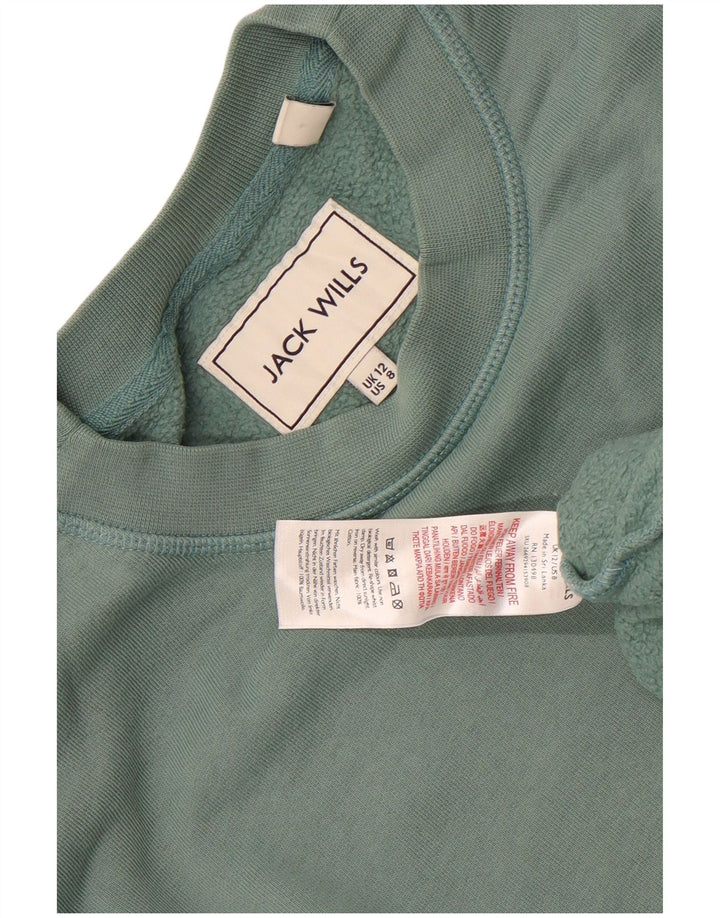 Jack Wills Sudadera extragrande para mujer, jersey, Reino Unido 12, algodón verde medio
