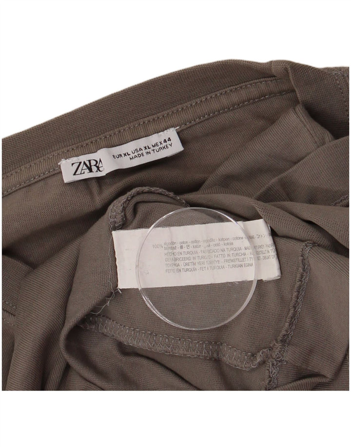 ZARA Hombre Camiseta Top XL Gris Algodón