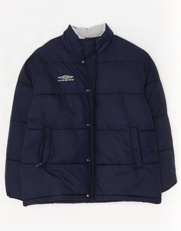 Umbro Mens Padded Jacket UK 42 XL Navy Blue Nylon