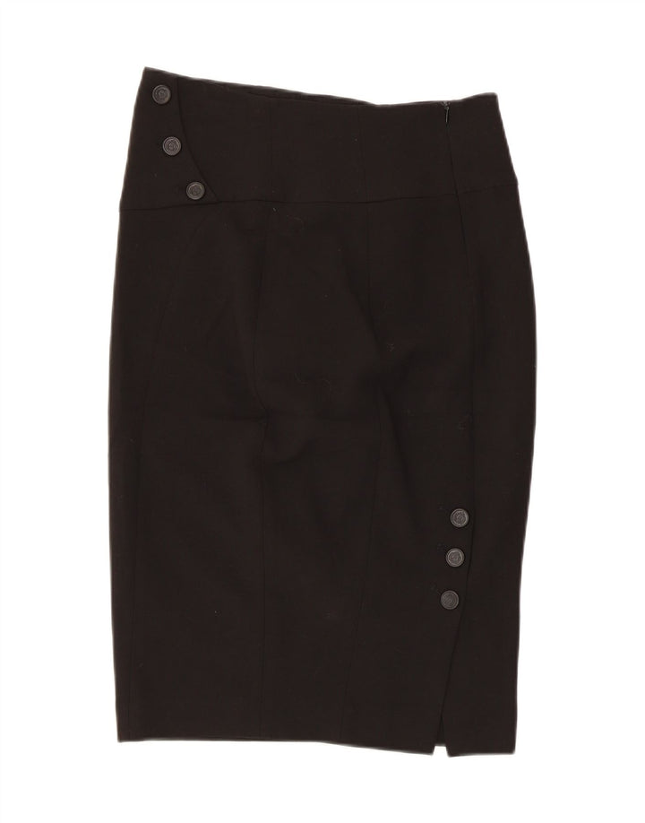 Falda Lápiz Zara Mujer Mediana W28 Poliéster Negro