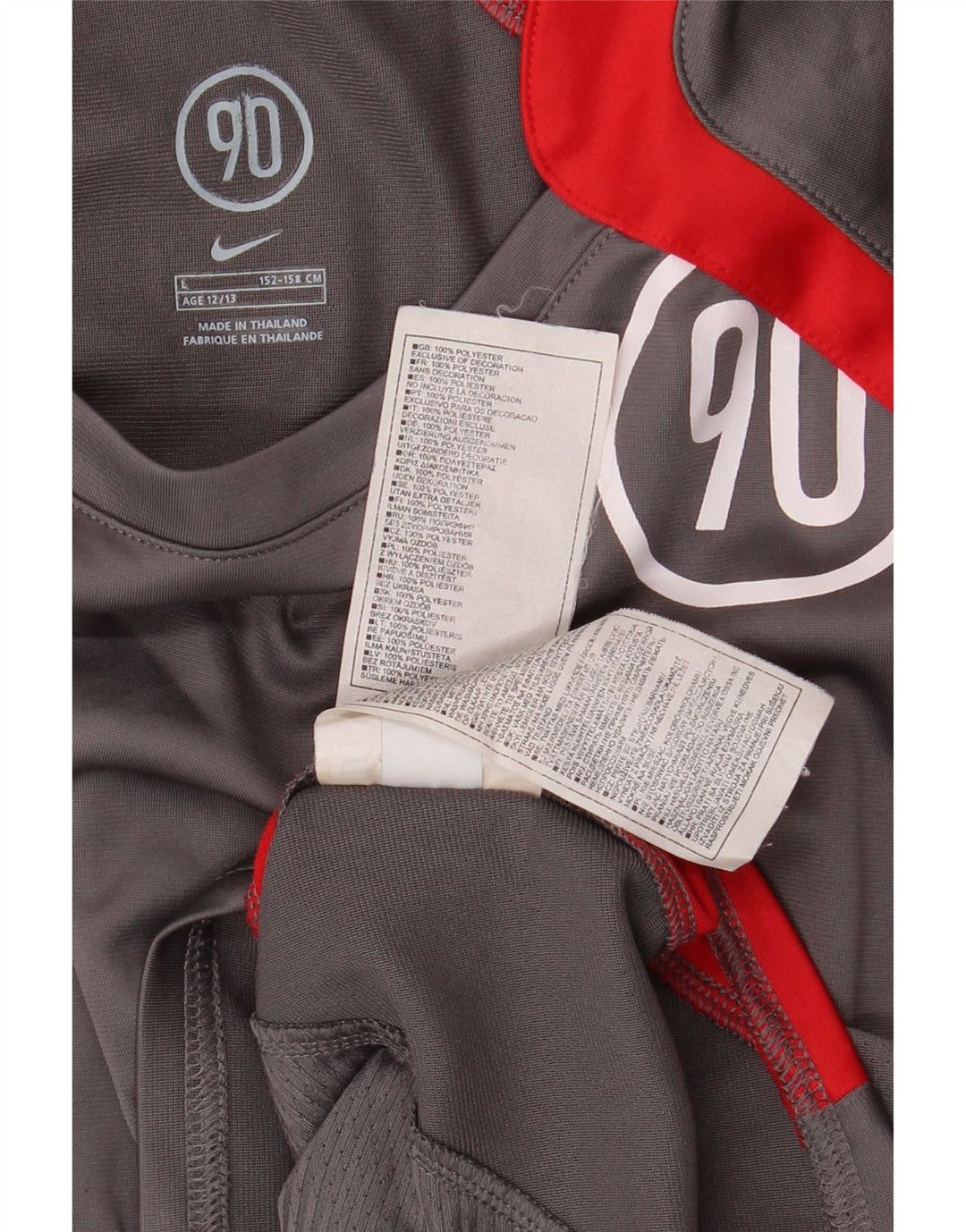 NIKE Camiseta gráfica Dri Fit para niños 12-13 años Grande Gris Colorblock