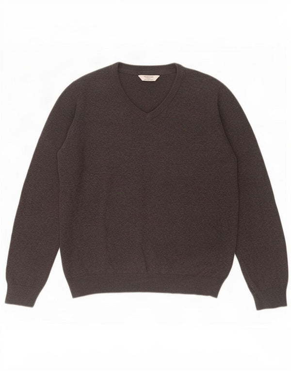 Marks & Spencer Jersey con cuello en V para niños 12-13 años Algodón gris