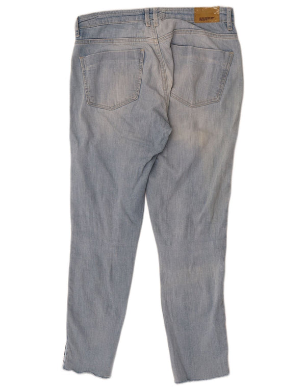 Zara Jeans ajustados para mujer EU 38 Small W28 L27 Bloque de color azul