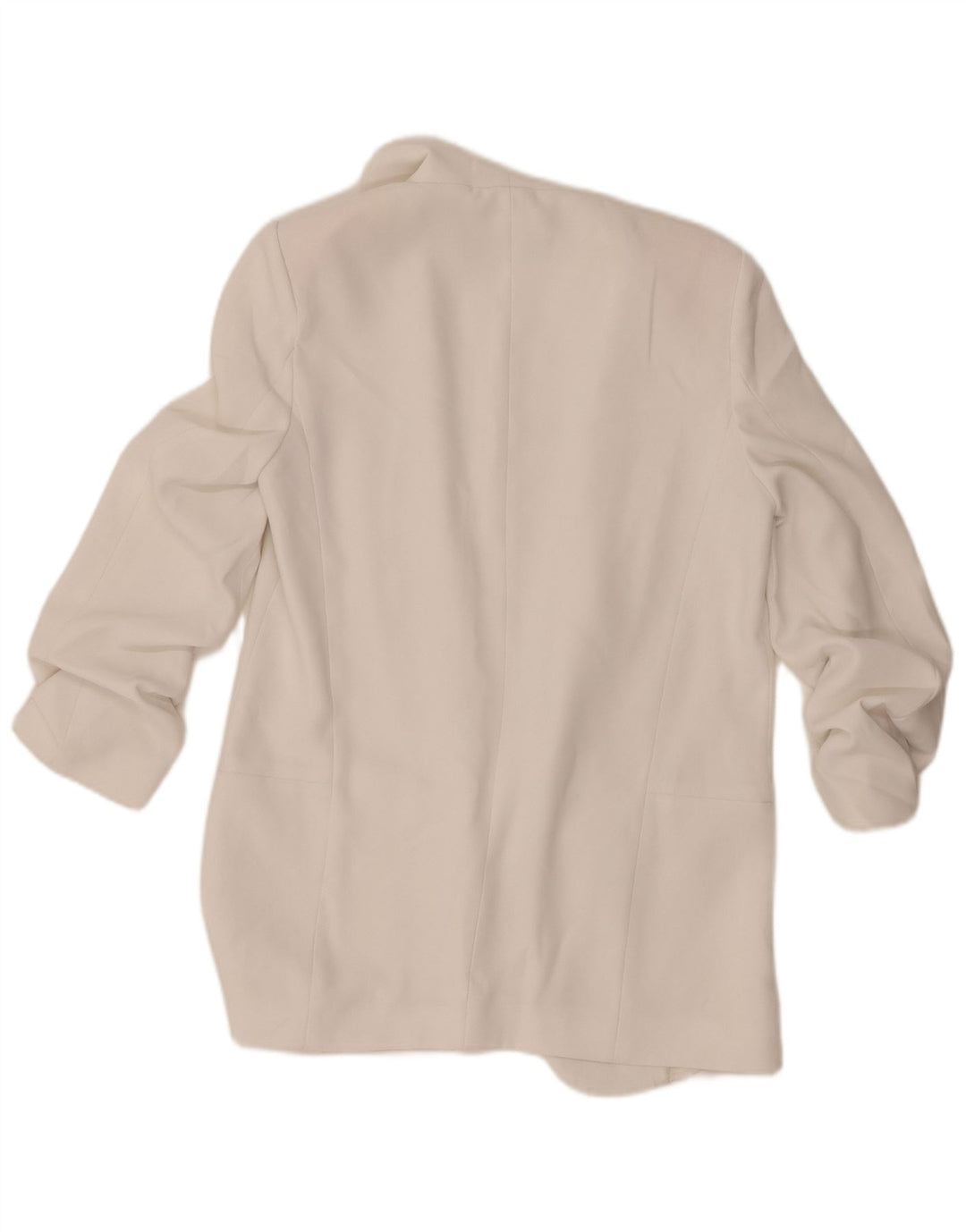 Zara Mujer Chaqueta Americana Abierta Manga 3/4 UK 10 Small White