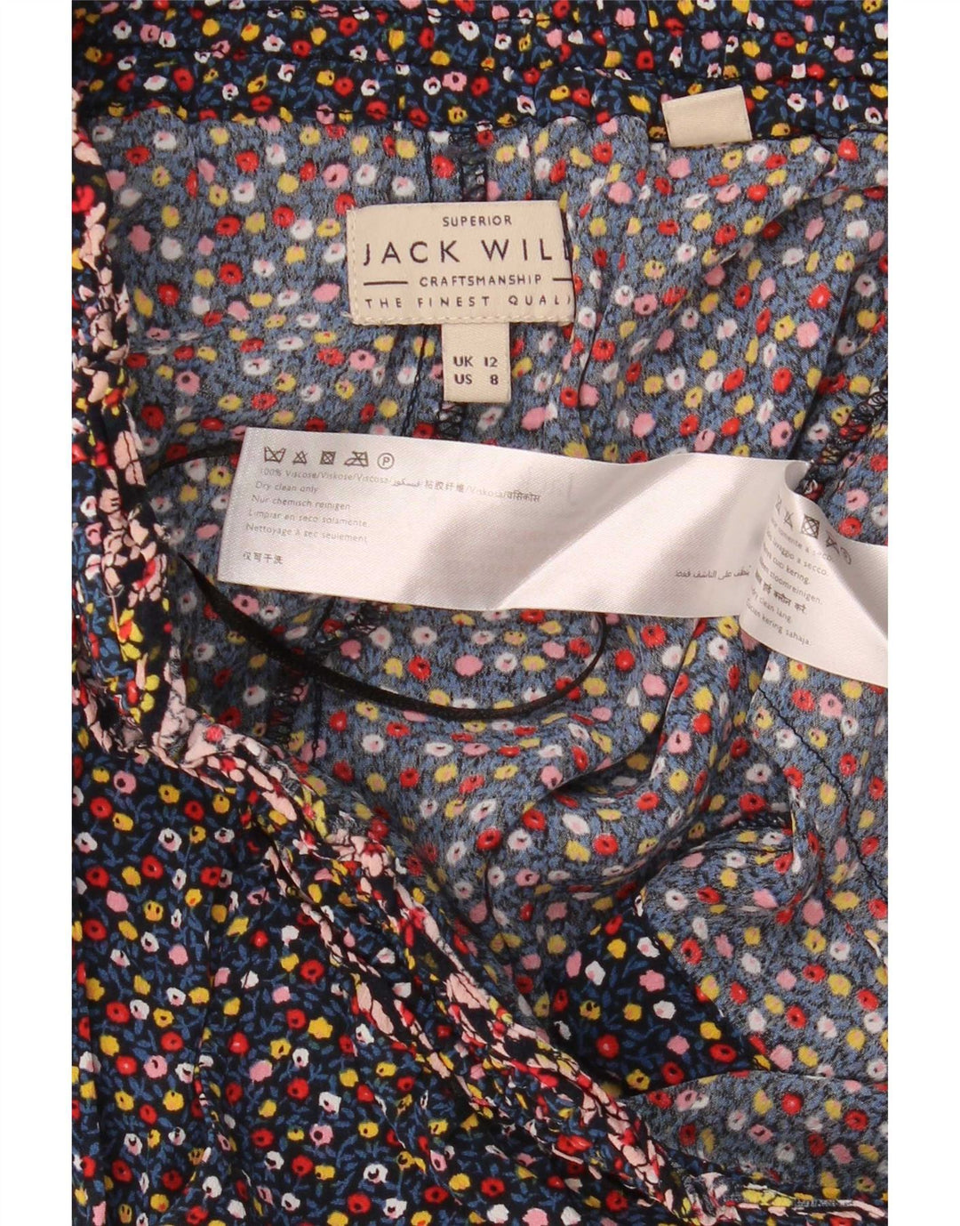 Jack Wills Pantalones cortos para mujer UK 12 Medium W30 Viscosa floral multicolor