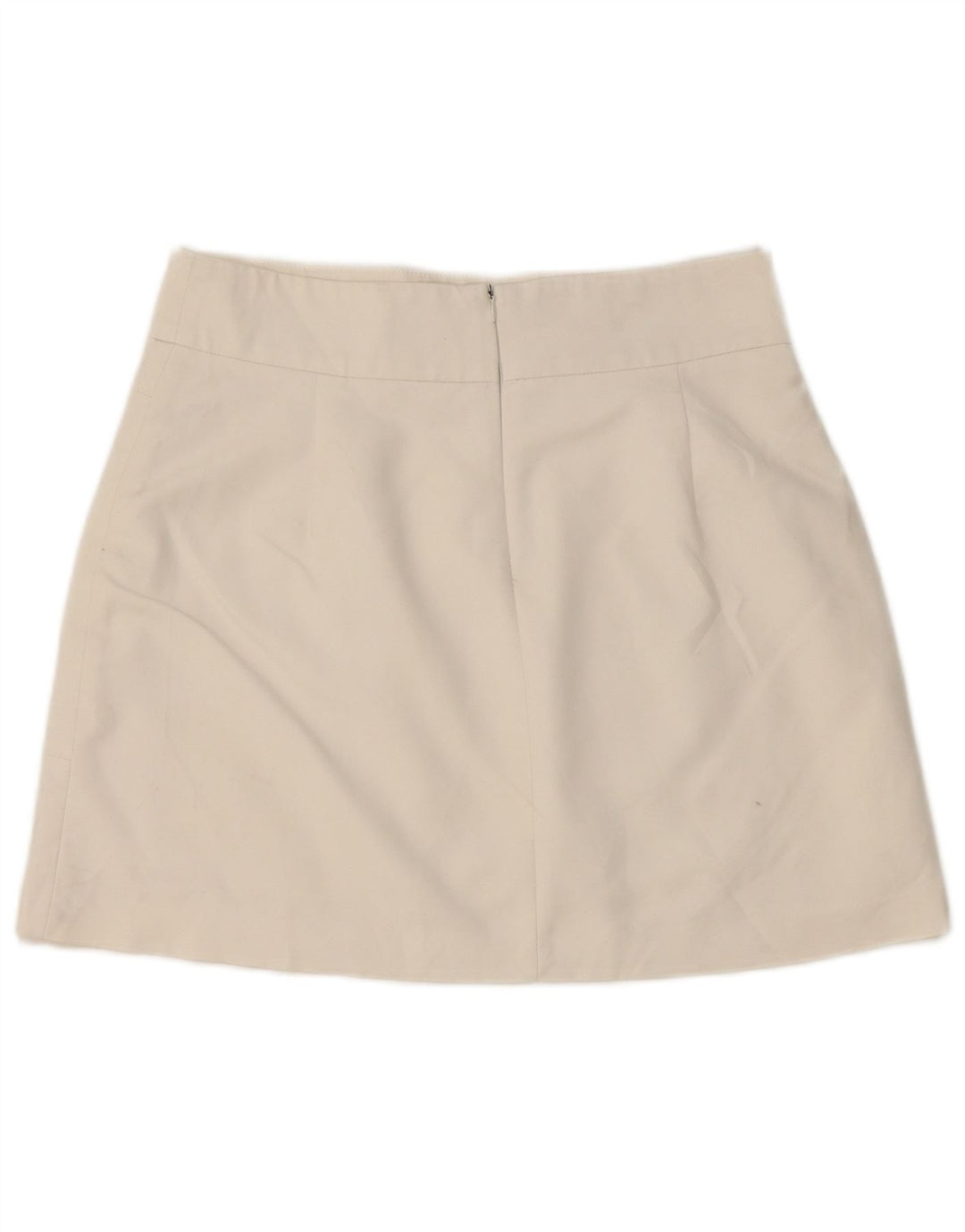 Zara Mujer Mini Falda Mediana W28 Blanco Algodón