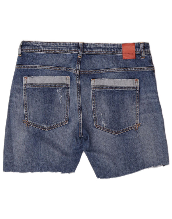 Zara Mujer Shorts Vaqueros EU 40 Medium W30 Azul Floral